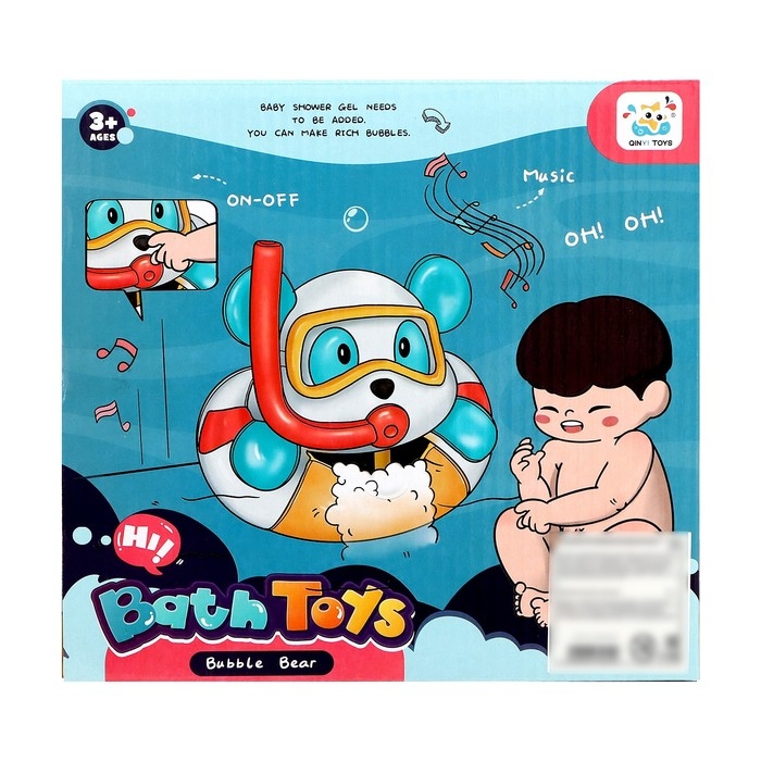 Игрушка для купания в ванной &laquo;Мишка&raquo;, генератор пены, работает от батареек