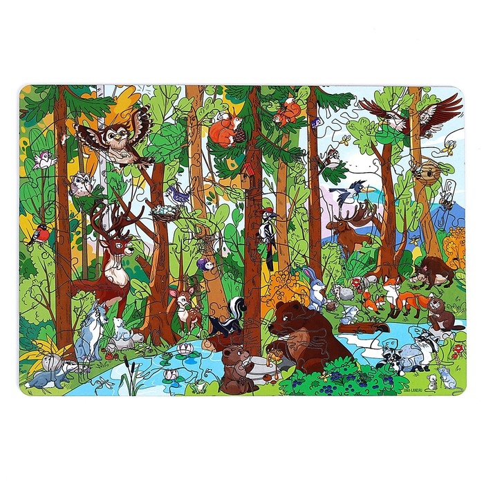 Пазл деревянный фигурный «Однажды в лесу», 60 элементов Пазл деревянный фигурный «Однажды в лесу», 60 элементов