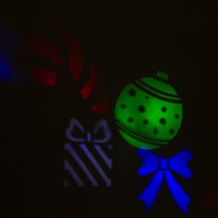 Световой прибор &laquo;Снежинки и игрушки&raquo;, 2 картриджа, свечение мульти, 220 В