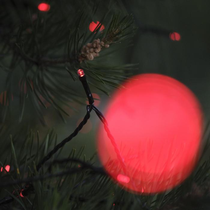 Гирлянда «Нить» 20 м, IP44, тёмная нить, 200 LED, свечение красное, 8 режимов, 220 В Гирлянда «Нить» 20 м, IP44, тёмная нить, 200 LED, свечение красное, 8 режимов, 220 В