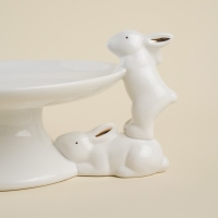 Блюдо сервировочное керамическое SL Home &laquo;Лесные кролики&raquo;, 30,5&times;25&times;15,5 см, цвет белый