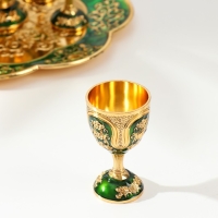 Набор винный кувшин, 6 бокалов и поднос "Турция. Цветы и узоры" зелёный с золотом Набор винный кувшин, 6 бокалов и поднос "Турция. Цветы и узоры" зелёный с золотом