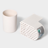 Подставка для ванных и кухонных принадлежностей, 11&times;8&times;9,5 см, цвет белый