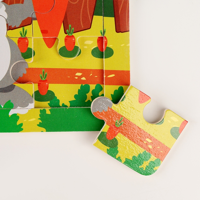 Деревянный пазл &laquo;Заяц&raquo;, 15 х 15 х 0,6 см