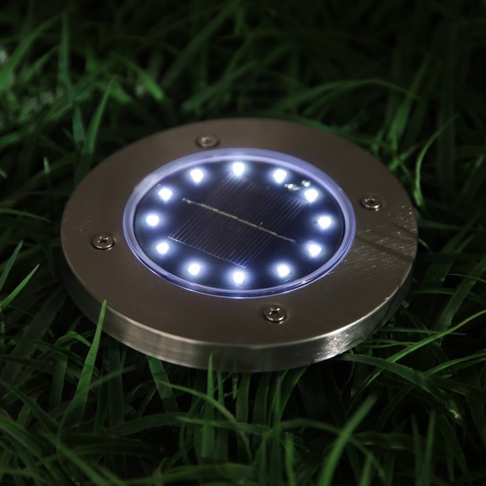 Садовый светильник на солнечной батарее, 11.5 &times; 13 &times; 11.5 см, 12 LED, свечение белое