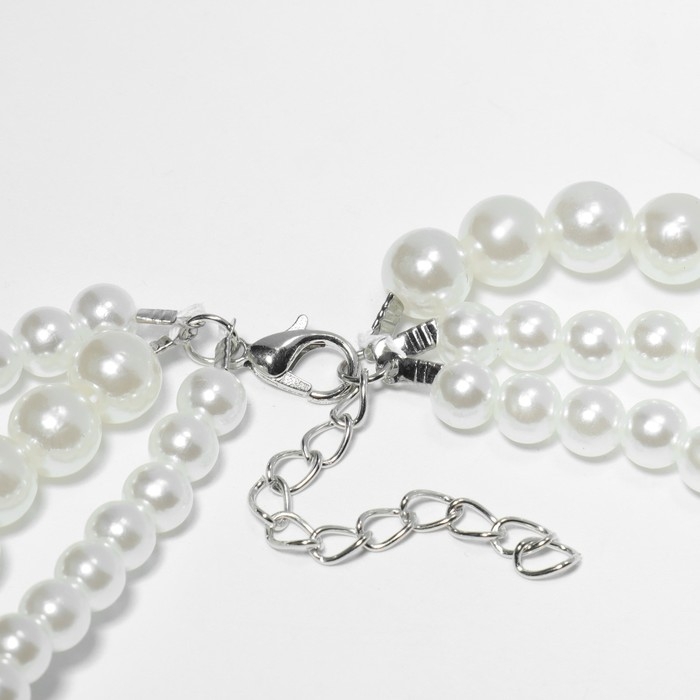 Чокер &laquo;Трио&raquo; с жемчужинами, цвет белый, 35 см