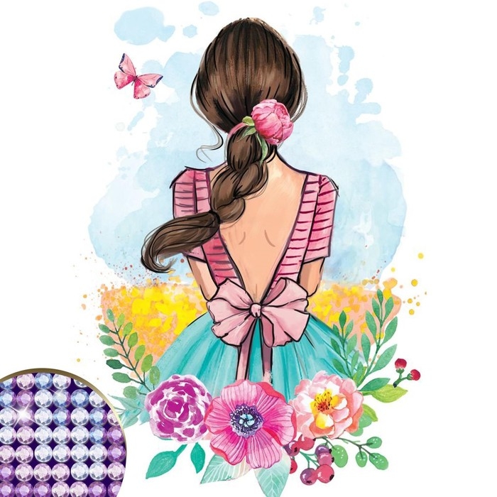 Алмазная мозаика с частичным заполнением на холсте &laquo;Девушка&raquo;, 15 х 21 см