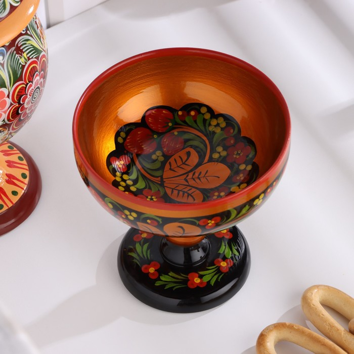 Конфетница,  14&times;14 см, хохлома