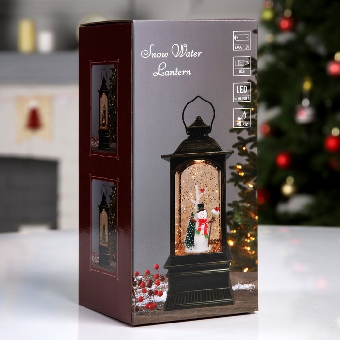 Светодиодная фигура «Фонарь со снеговиком» 7.8 × 19.5 × 7.8 см, пластик, батарейки ААх3 (не в комплекте), USB, свечение тёплое белое Светодиодная фигура «Фонарь со снеговиком» 7.8 × 19.5 × 7.8 см, пластик, батарейки ААх3 (не в комплекте), USB, свечение тёплое белое