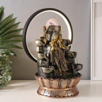 Фонтан настольный полистоун от сети, подсветка "Шива и Парвати" золото 25х20х34 см Фонтан настольный полистоун от сети, подсветка "Шива и Парвати" золото 25х20х34 см