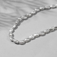 Бусины пластиковые на нити «Жемчуг» 8×6 мм, (набор 140 шт.), цвет белый Бусины пластиковые на нити «Жемчуг» 8×6 мм, (набор 140 шт.), цвет белый