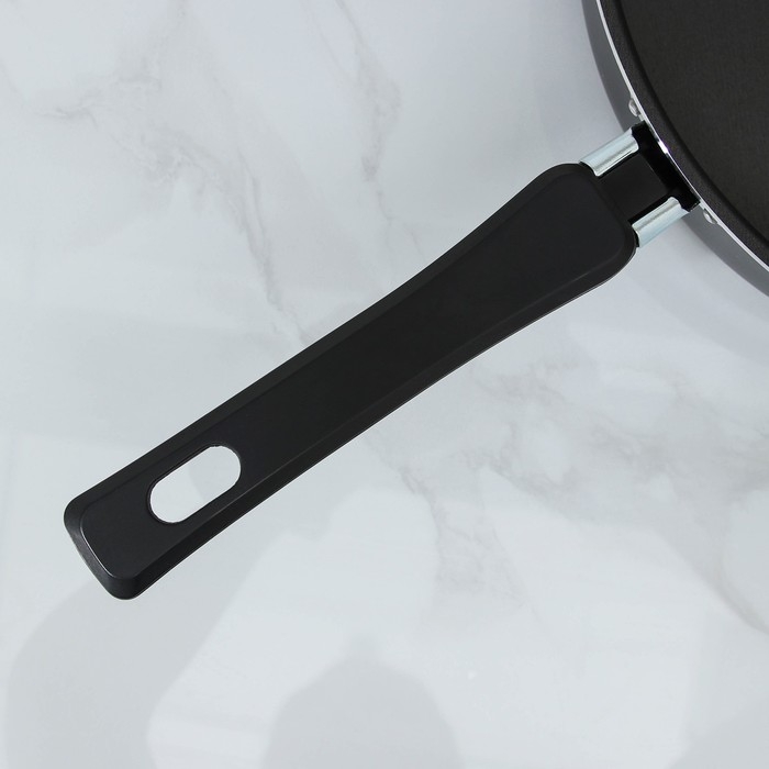 Сотейник Promo, 2.8 л, d=24 см, стеклянная крышка, антипригарное покрытие, алюминий, чёрный