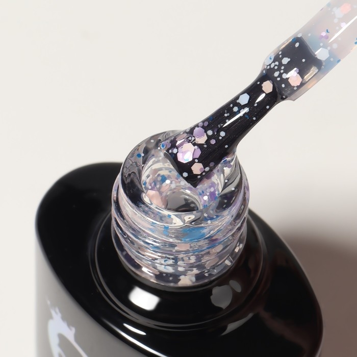 Гель лак для ногтей, &laquo;MILK GLITTER&raquo;, 3-х фазный, 8мл, LED/UV, цвет прозрачный (02)