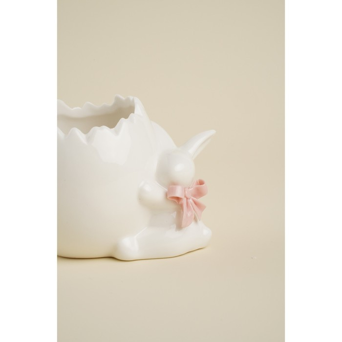Подставка керамическая для яйца &laquo;Зайка&raquo;, 9&times;6,5&times;7 см, цвет белый