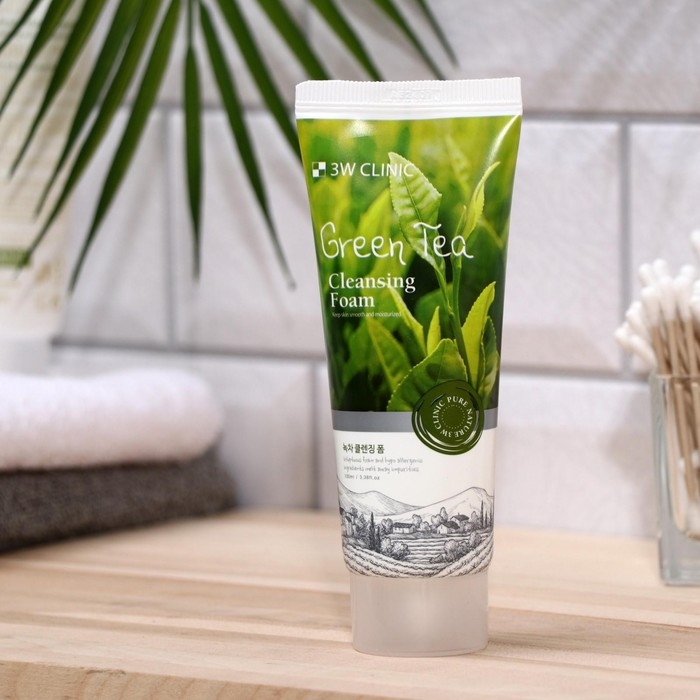 Очищающая пенка для умывания 3W CLINIC, зелёный чай, 100 мл Очищающая пенка для умывания 3W CLINIC, зелёный чай, 100 мл