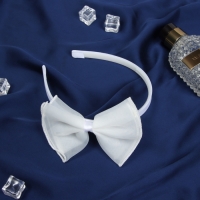 Ободок для волос "Бантик крошка" классика нежность, 11х1 см, белый Ободок для волос "Бантик крошка" классика нежность, 11х1 см, белый