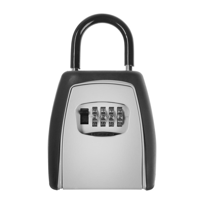 Ключница с кодовым замком ТУНДРА, с дужкой, серая, 80х70х35 мм