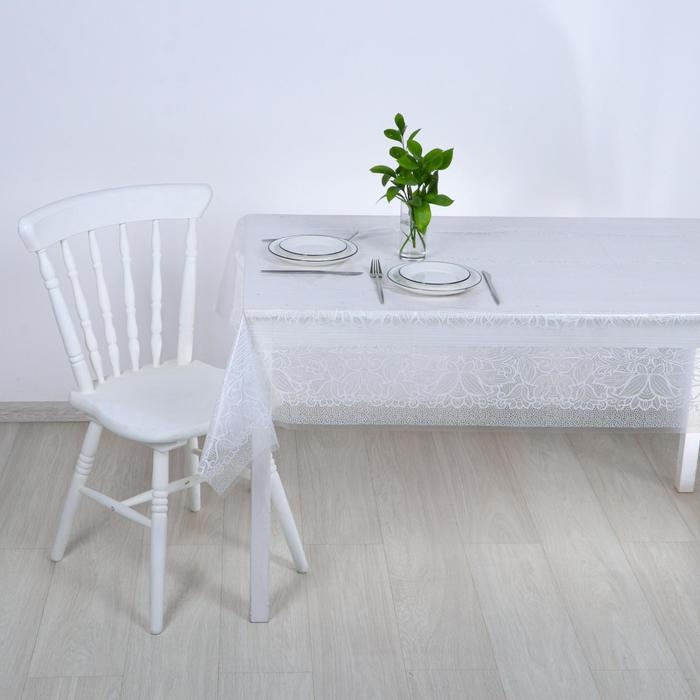 Скатерть без основы многоразовая «Ажур», 120×180 см, прозрачная Скатерть без основы многоразовая «Ажур», 120×180 см, прозрачная