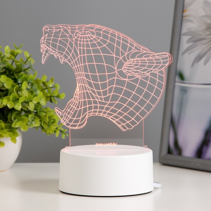 Светильник "Львица" LED RGB от сети 13,7х9,5х12,8 см RISALUX