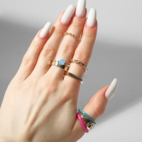 Кольцо набор 8 штук &laquo;Мечта&raquo; инь-ян, цветной с золотом, размер МИКС