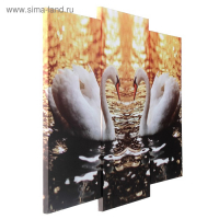 Модульная картина "Лебединое озеро"  (2-25х52; 1-30х60) 60х80 см