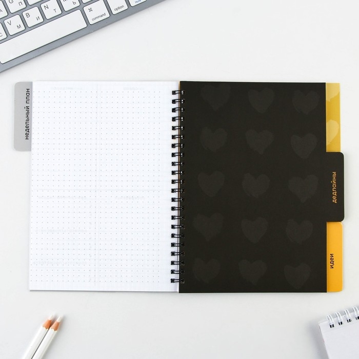 Планер с разделителями &laquo;Проект&raquo;, мягкая обложка, формат А5, 50 листов