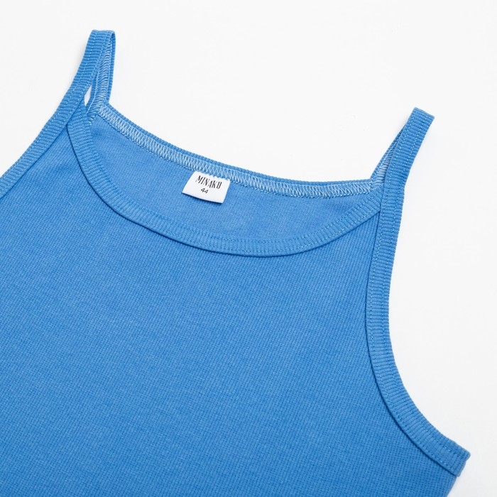 Майка укороченная женская MINAKU: Basic line цвет голубой, р-р 46 Майка укороченная женская MINAKU: Basic line цвет голубой, р-р 46