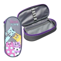 Пенал-футляр 100 х 225 х 60 мм, мягкий, текстильный, Stavia 8731 "Четыре кота" Пенал-футляр 100 х 225 х 60 мм, мягкий, текстильный, Stavia 8731 "Четыре кота"