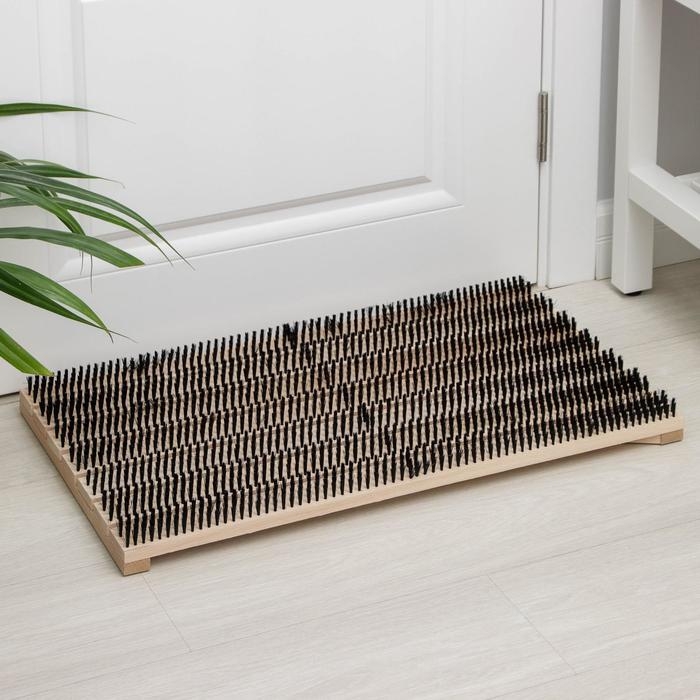 Щётка напольная для очистки обуви, 70×40×5,6 см, 1960 пучков, бук, синтетическое волокно Щётка напольная для очистки обуви, 70×40×5,6 см, 1960 пучков, бук, синтетическое волокно