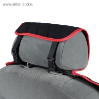 Накидка на переднее сиденье, велюр, размер 55 х 150 см, черный с красным кантом