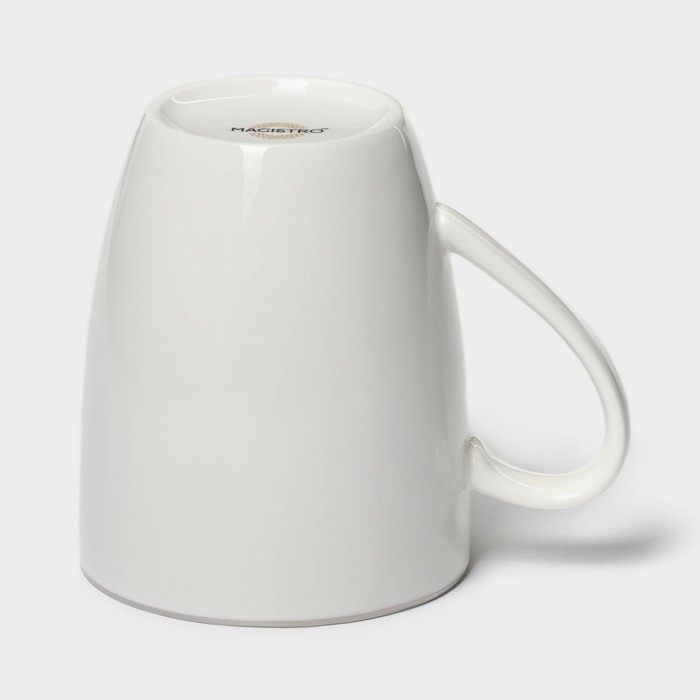 Кружка фарфоровая Magistro La Perle, 350 мл, цвет белый