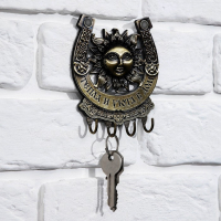 Ключница настенная-подкова &laquo;Тепла и уюта в дом&raquo;, солнце, 9,7 х 11,5 см.