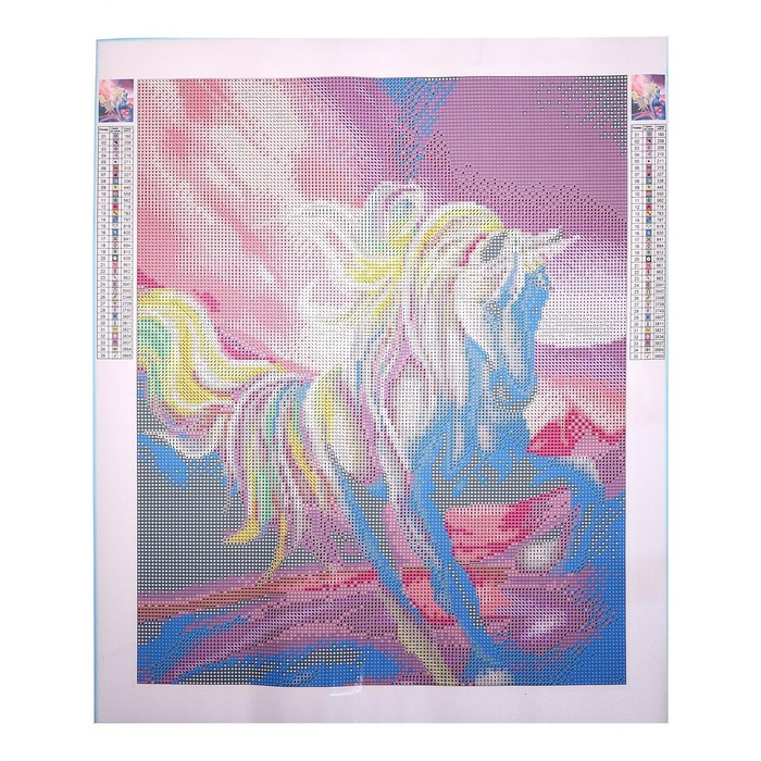 Алмазная мозаика с полным заполнением на холсте &laquo;Единорог&raquo;, 40 х 50 см