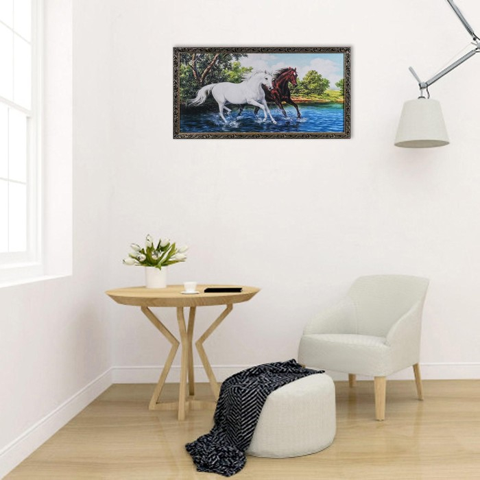 Гобеленовая картина Гобеленовая картина "Галоп" 63*123 см рамка микс