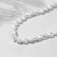 Бусины пластиковые на нити &laquo;Жемчуг&raquo; сердце 1&times;1&times;0,6 см, (набор 120 шт.), цвет белый