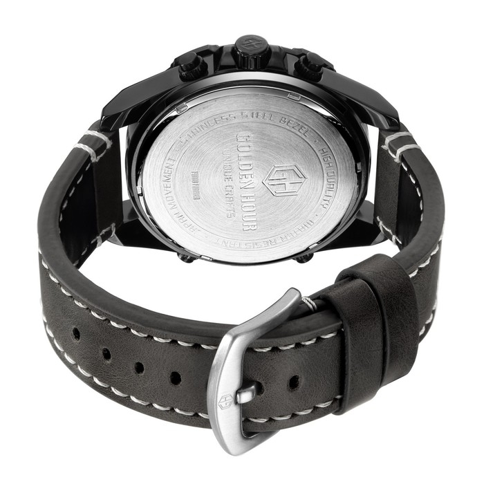 Часы наручные электронные, d-5 см, с будильником, календарем, подсветкой, 1 АТМ, черные