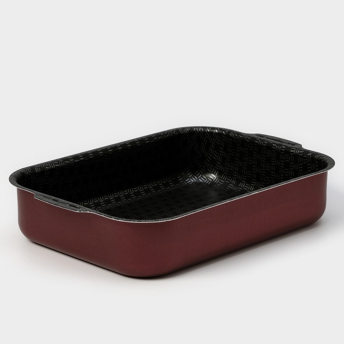 Противень &laquo;Хозяюшка&raquo;, 19&times;25 см, h=6 см, антипригарное покрытие, цвет бордовый