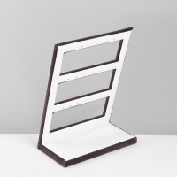 Подставка под серьги 3 ряда, 12 пар, 15,5&times;8&times;21 см, цвет серый графит