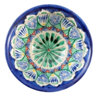 Пиала чайная Риштанская керамика "Цветы" большая, 11 см, микс Пиала чайная Риштанская керамика "Цветы" большая, 11 см, микс