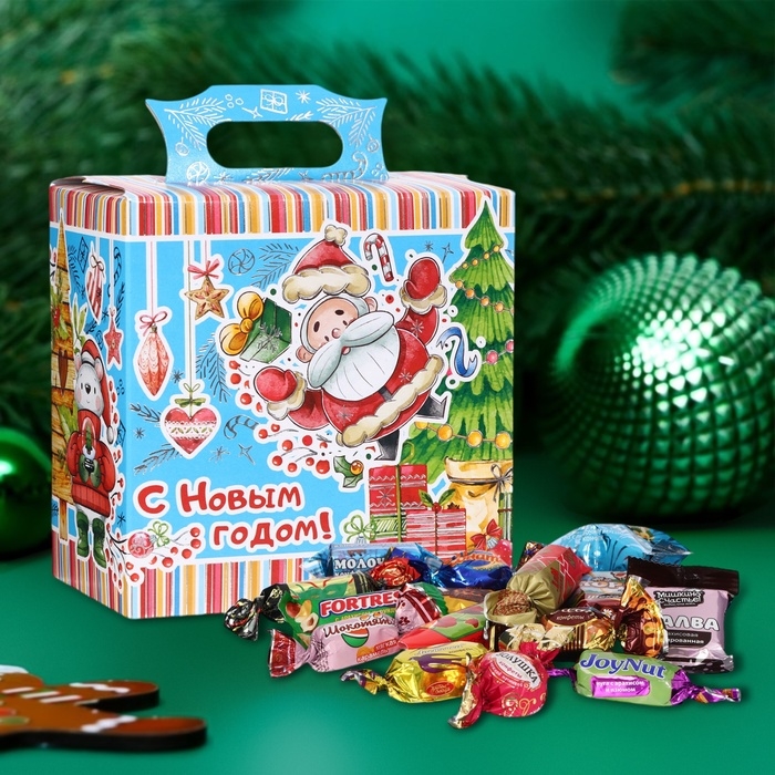 Новый год. Подарочный набор конфет "Веселый праздник", 200 г