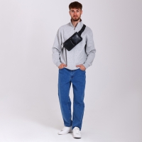 Сумка поясная на молнии, 2 наружных кармана, цвет чёрный Сумка поясная на молнии, 2 наружных кармана, цвет чёрный