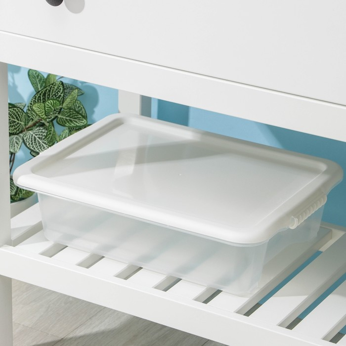 Контейнер для хранения с крышкой Porter, 8 л, 41&times;31&times;11 см, цвет слоновая кость