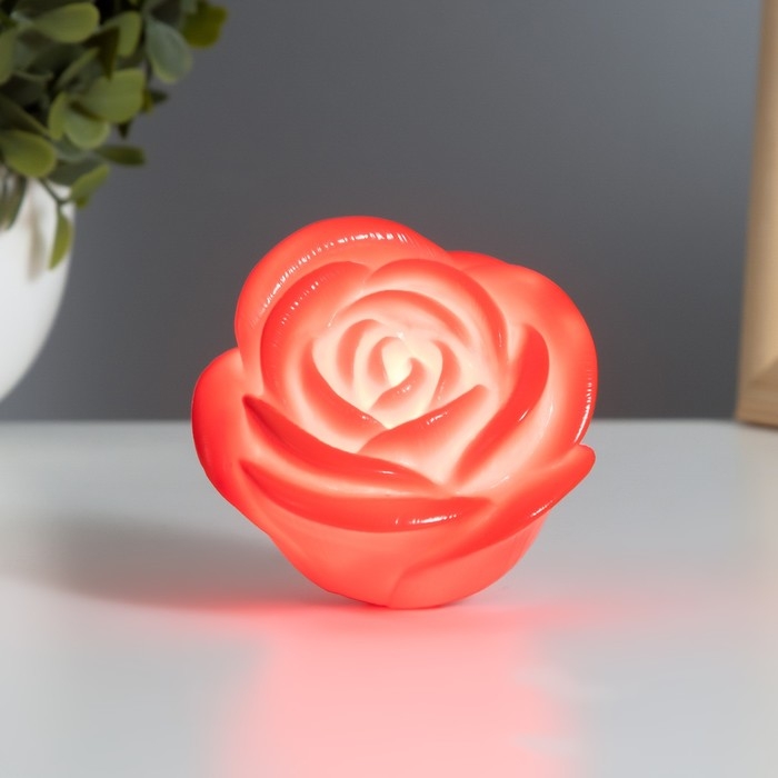 Ночник Ночник "Роза" 2Вт LED LR44 красный 6,6х6,6х4см
