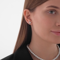 Набор 2 предмета: серьги, колье &laquo;Антуанетта&raquo; кристаллы, цвет белый в серебре, 40 см