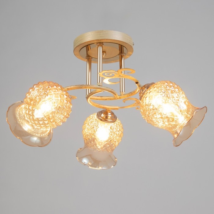 Люстра "Фрези" 3хЕ27 40Вт золото 54х54х28 см BayerLux