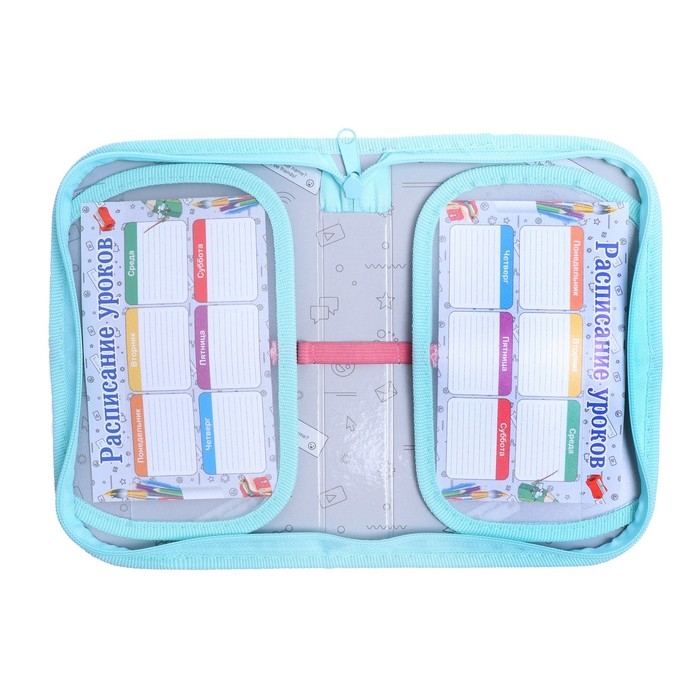 Пенал 1 секция, 130 х 210 х 40 мм, 2 откидные планки, тканевый, Calligrata TOP, Content "Котик"