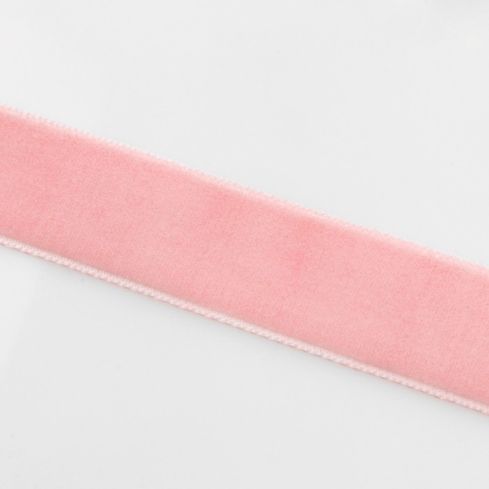 Лента бархатная, 20 мм, 18 &plusmn; 1 м, цвет розовый №08