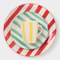 Тарелка глубокая Доляна "Райе" 21см, 21х5, цвет зеленый