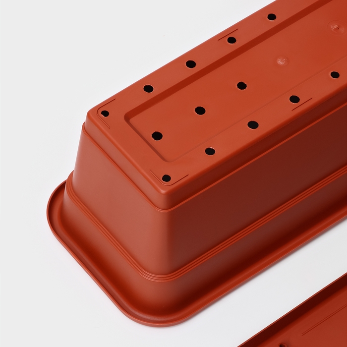 Ящик балконный для цветов, 12 л, 60 см, цвет терракотовый Ящик балконный для цветов, 12 л, 60 см, цвет терракотовый