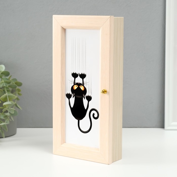 Ключница Ключница "Кот" 14х29 см молочный дуб